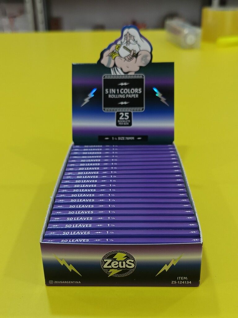 PAPEL ZEUS COLORES 5 EN 1 CAJA X 25 