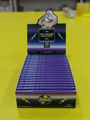 PAPEL ZEUS COLORES 5 EN 1 CAJA X 25 